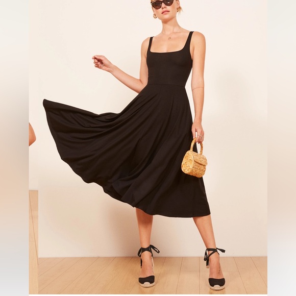 Reformation Dresses & Skirts - REFORMATION Rou Knit Dress Midi Black Size Small